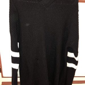 NWOT MORAL FIBER LG DISTRESSED KNIT HOODED SWEATER